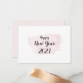 De Correspondance Carte simple Joyeuse nouvelle année en rose doux
