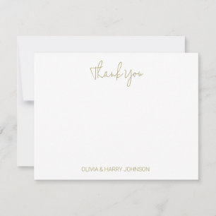 De Correspondance Carte simple Mariage blanc à note plate Merci blan