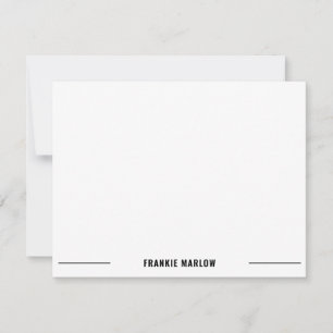 De Correspondance Carte Simple Masculine Classique Minimale Blanc
