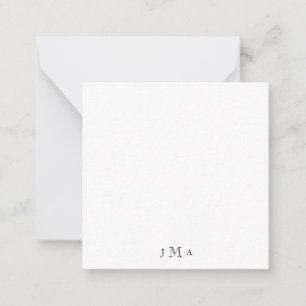 De Correspondance Carte simple Monogram Blank Note Card.