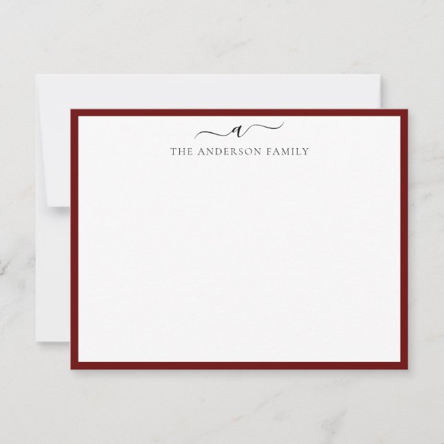De Correspondance Carte simple Monogramme simple moderne (Devant)
