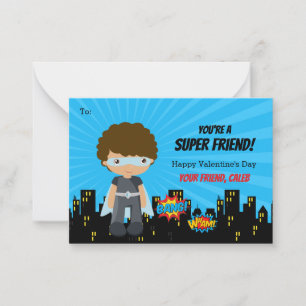 De Correspondance Carte Valentine Superhero - Garçons Africains-Amér
