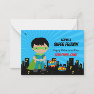 De Correspondance Carte Valentine Superhero - Garçons Peau Noire