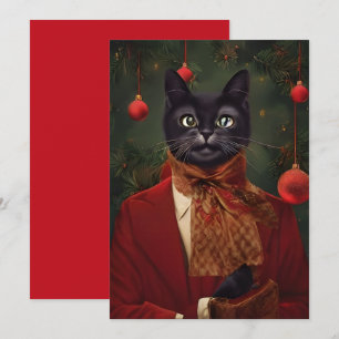De Correspondance Carte Vintage Noël en chat plat