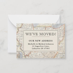 De Correspondance Carte vintage Nous avons déménagé le centre-est