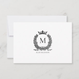De Correspondance Carte Vintage personnalisée Monogramme Wath Note