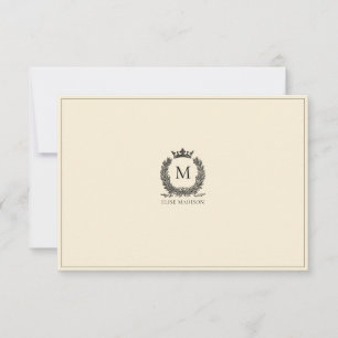 De Correspondance Carte Vintage personnalisée Monogramme Wath Note