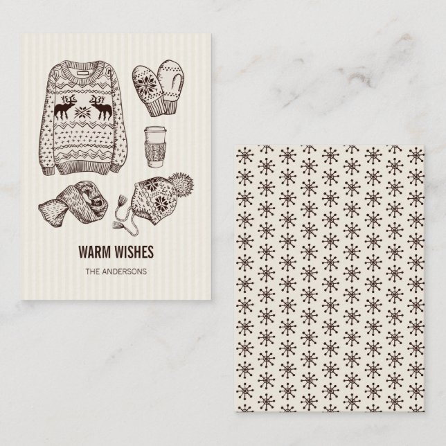 De Correspondance Chaleureux Vacances Essentials Mini Carte Note (Devant / Derrière)