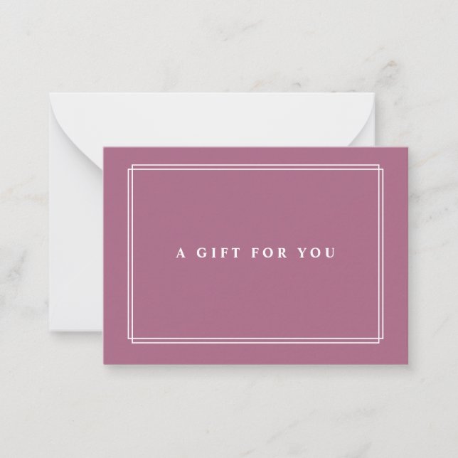 De Correspondance Chic Blush | Élégante carte cadeau Violet (Devant)