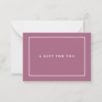 Chic Blush | Élégante carte cadeau Violet