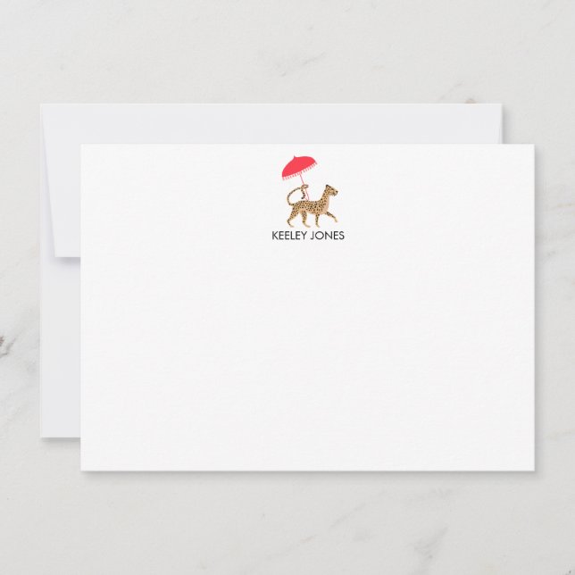 De Correspondance Chinoiserie Cheetah Carte à billet plat personnali (Devant)