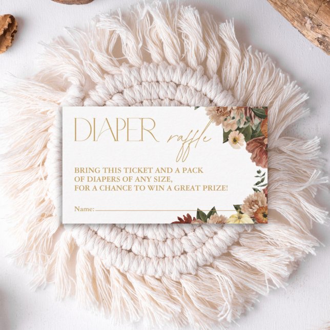 De Correspondance Chute En Amour Baby shower Floral Carte Raffle (Créateur téléchargé)