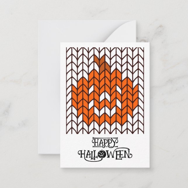 De Correspondance CITROUILLE BRODÉE3,5x2,5 Carte plate d'Halloween (Devant)