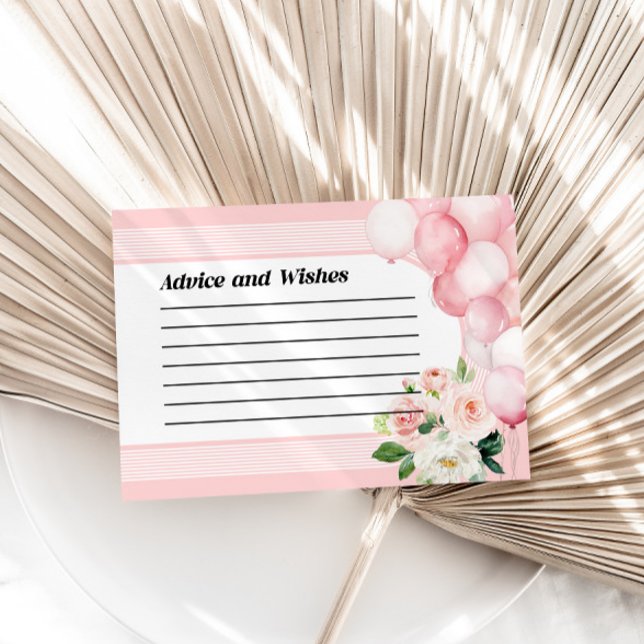 De Correspondance Conseils et souhaits Baby shower carte rose (Créateur téléchargé)