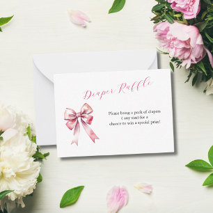 De Correspondance Coquette Bow rose Baby shower Déchets Carte Raffin