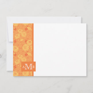 De Correspondance Coral Rose Damask Monogram Carte plat 4,5 x 6,2