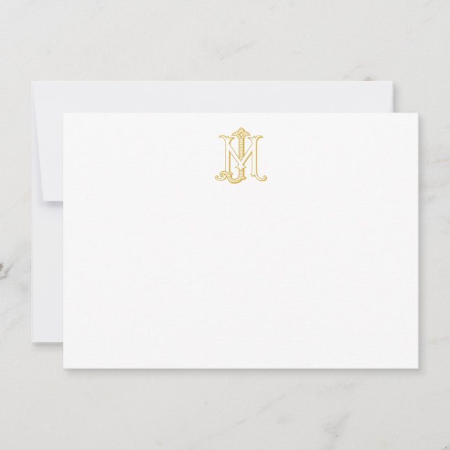 De Correspondance COULEUR MODIFIÉE JM Monogramme MJ Monogramme Carte (Devant)