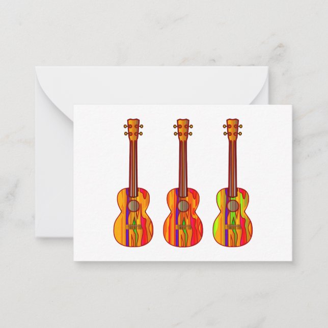 De Correspondance couleur ukulele orange-rouge plat carte (Devant)