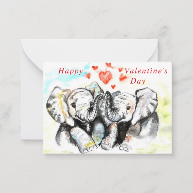 De Correspondance Couple Couple Elephant Romantique Carte Saint Vale (Devant)