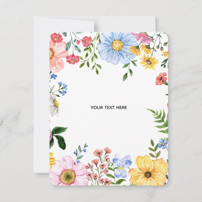 De Correspondance Créez votre propre carte plate florale (Devant)