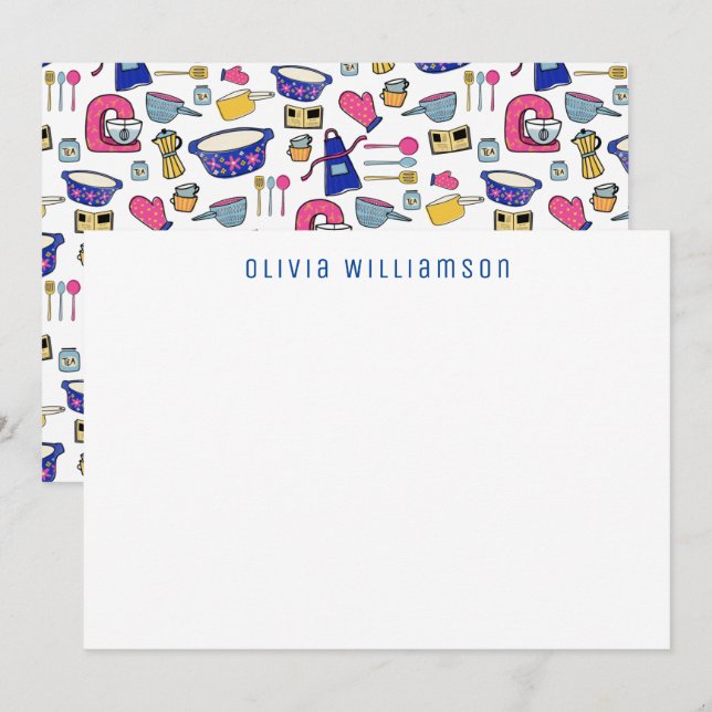 De Correspondance Cuisine Quirky Utentils Cake Maker, Chef Carte pou (Devant / Derrière)