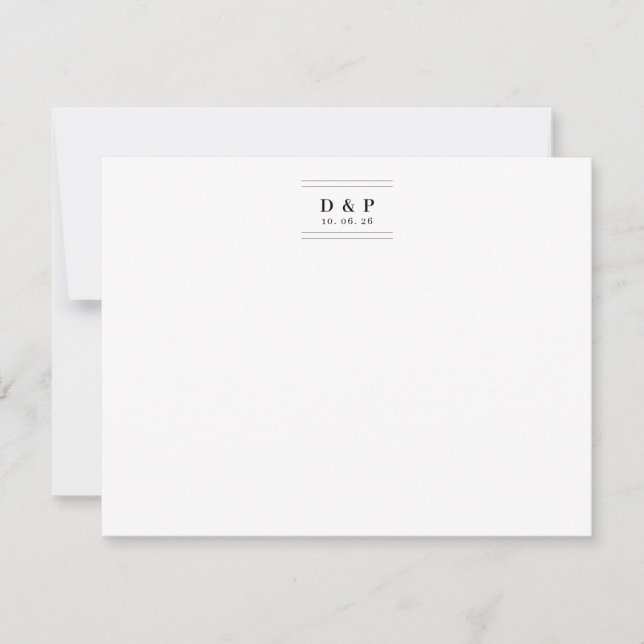 De Correspondance Design Carte pour notes intemporel et simple avec  (Devant)