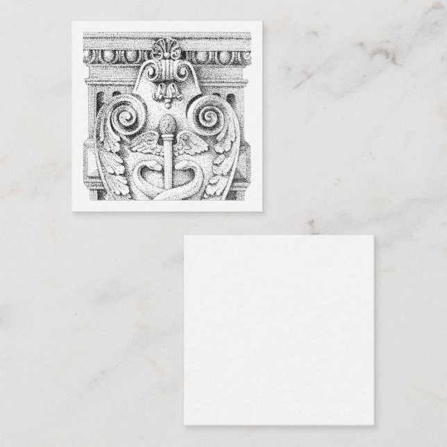 De Correspondance DÉTAILS Carte plate carrée 2,5" (Devant / Derrière)