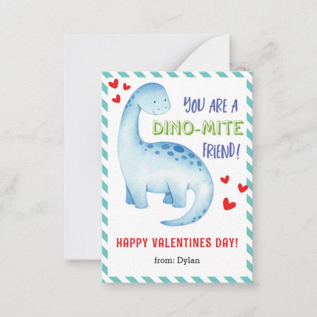 De Correspondance Dinosaur Classe Mini Valentines Carte Jour Enfants (Devant)
