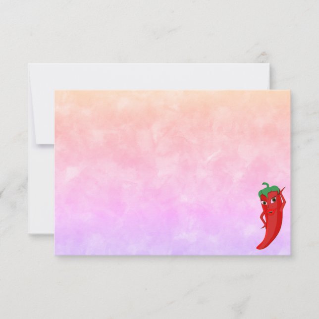 De Correspondance Diva aquarelle piment rouge chaud carte vierge per (Devant)