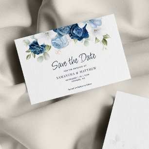 De Correspondance Dusty Blue Floral Enregistrer la carte Date