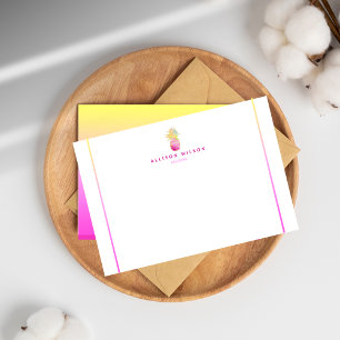 De Correspondance Élégant ananas en rose et carte Gold Note