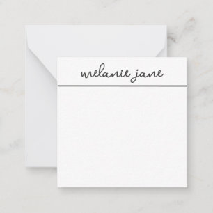 De Correspondance Élégant design moderne Script blanc carte note pla