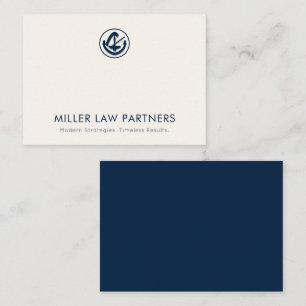 De Correspondance Elegant Marine Bleu et ivoire Légal Logo Carte Not