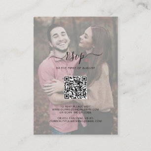 De Correspondance Élégant QR Code Photo Mariage Mini carte RSVP