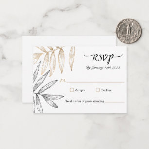 De Correspondance Elégant Tropical Greenery Wedding Carte RSVP