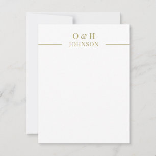 De Correspondance Elégante carte Monogram Gold Mariage blanc