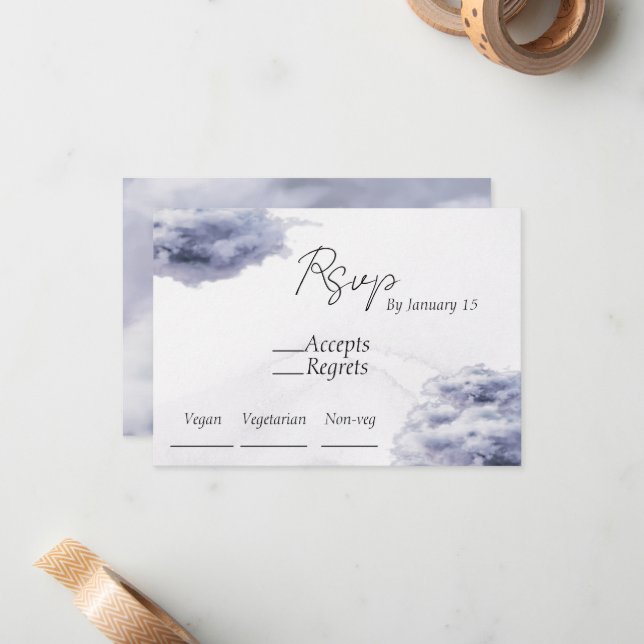 De Correspondance Elle est sur nuage neuf nuptiale carte rsvp douche (Devant/Arrière en situation)