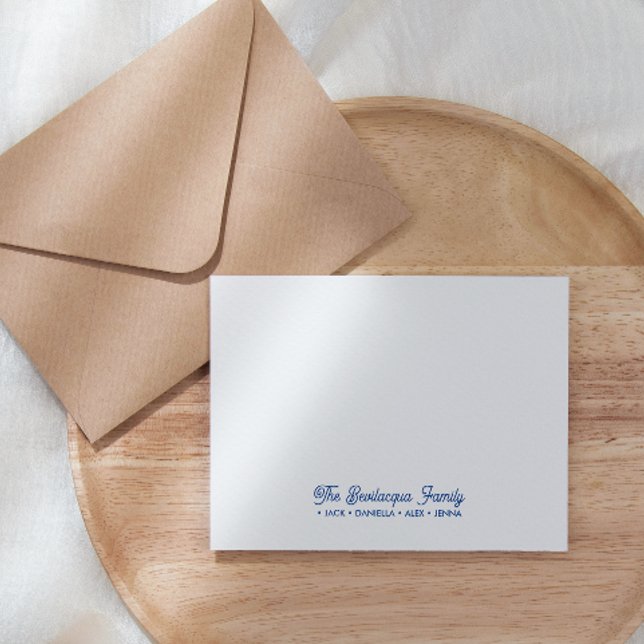 De Correspondance FAMILLE CARTE POUR NOTES papeterie Noms cursifs Bl (Créateur téléchargé)