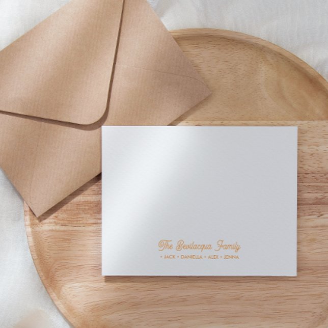 De Correspondance FAMILLE CARTE POUR NOTES papeterie Noms cursifs Or (Créateur téléchargé)