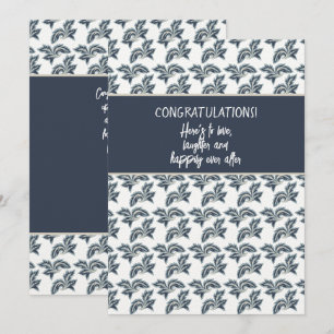 De Correspondance Félicitations Douche ou Carte Mariage Bleu Tan