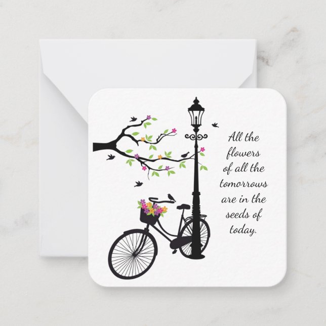 De Correspondance Fleurs et oiseaux carte pour notes (Devant)