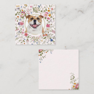 De Correspondance Floral Bulldog Chien Maman Carte pour notes