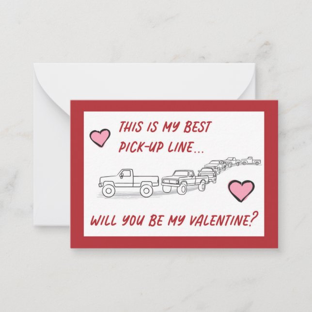 De Correspondance Funny Valentines Petite carte plate Set Camion Amo (Devant)