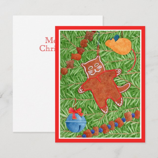 De Correspondance GINGERBREAD KITTY Meowy Noël 4.25x5.5 Carte II (Devant / Derrière)