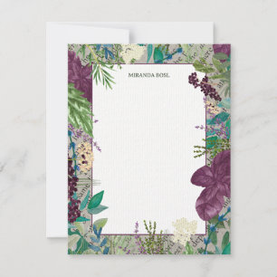 De Correspondance Glenside Botanica - Carte pour notes orchidée et f