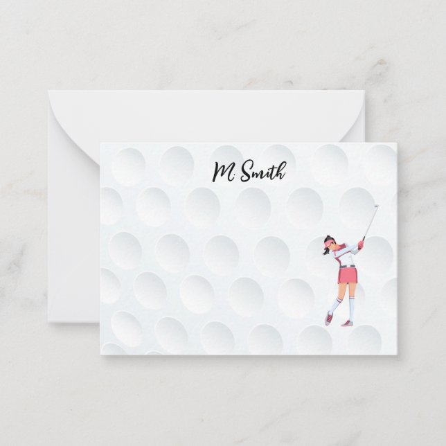 De Correspondance Golf avec nom pour carte golfer Note (Devant)