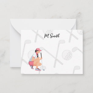 De Correspondance Golf avec nom pour carte golfer Note