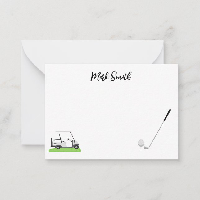 De Correspondance Golf avec nom pour carte golfer Note (Devant)