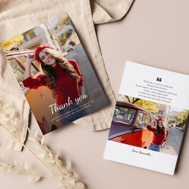 De Correspondance Graduation 2025 Photo Grad Merci Carte photo (Graduation 2025 Photo Grad Thank You Photo Card)