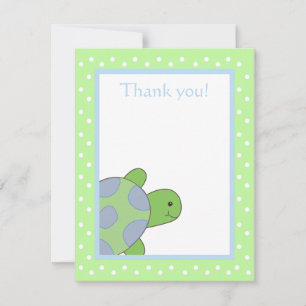 De Correspondance Happy Sea Turtle Green Merci note carte à plat